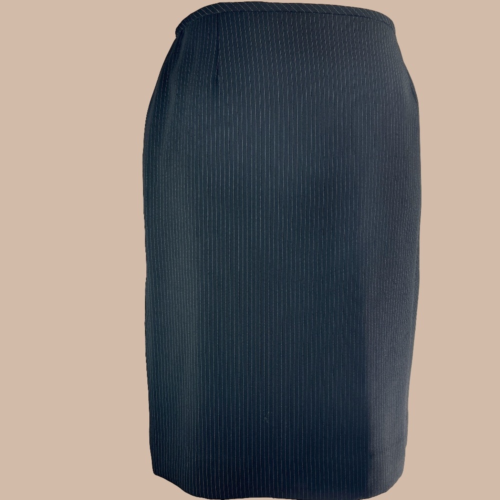 Tahari ASL Skirt Pencil Black Pin Striped Business Size 12 Lined ang-798218 ang-